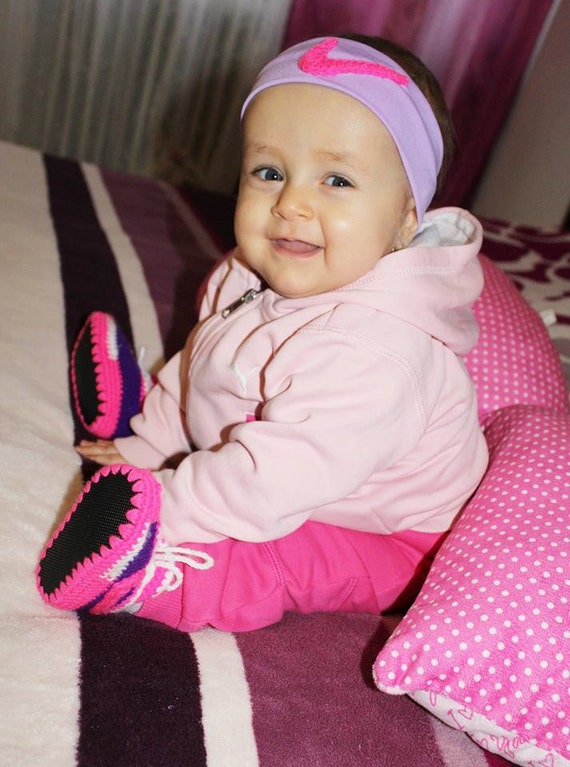 Baby Sneakers Purple Nike Headband Cute - Etsy