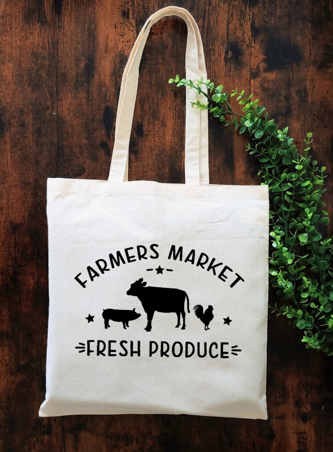 Farmers Market Tote Bag / Reusable Tote Bag / Fresh Market Tote Bag / Reusable Grocery Bag / Go