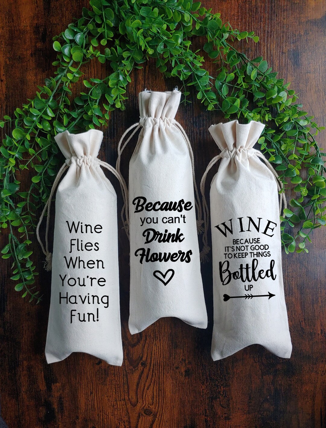 Canvas Wine Bag / Reusable Wine Bag / Wine Gift Bag / Champaign Gift