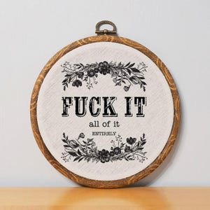 Funny Embroidery Wall Art Decor Embroidery Design Wall Hanging Funny Home Decor Adult Humor Gift Customizable Decor Apartment Room Decor