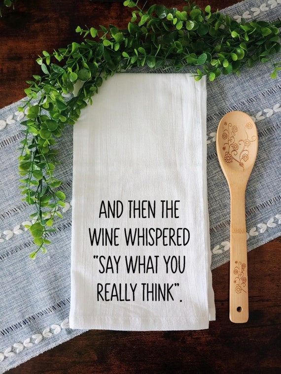 Funny Kitchen Tea Towels for Wine Lovers Housewarming Home Decor Gift