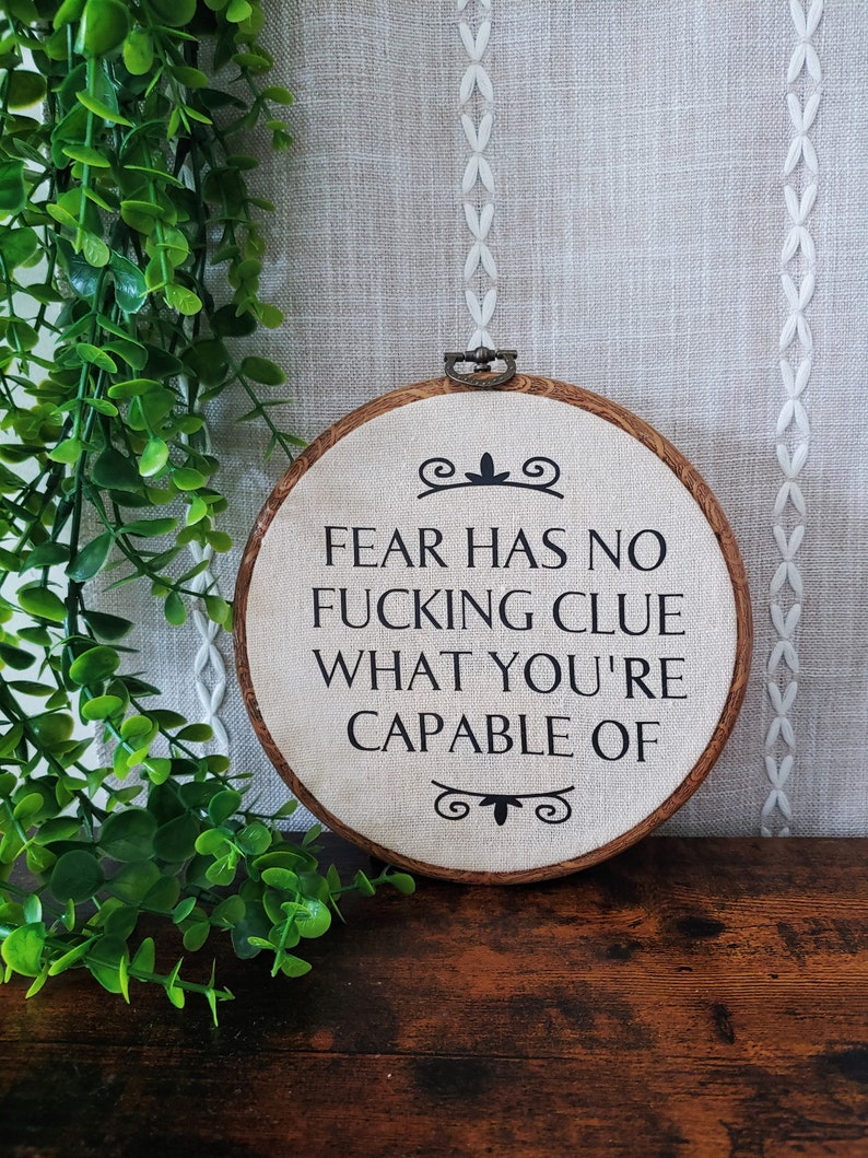 Motivational Wall Decor / Faux Embroidery / Funny Wall Decor / Etsy