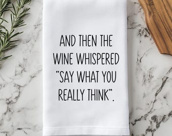Funny Wine Towel Wine Gifts Housewarming Couple Small Hostess Gift for Women Kitchen Humor Bar Decor Tailgating Kitchen Gift Wine Home Decor