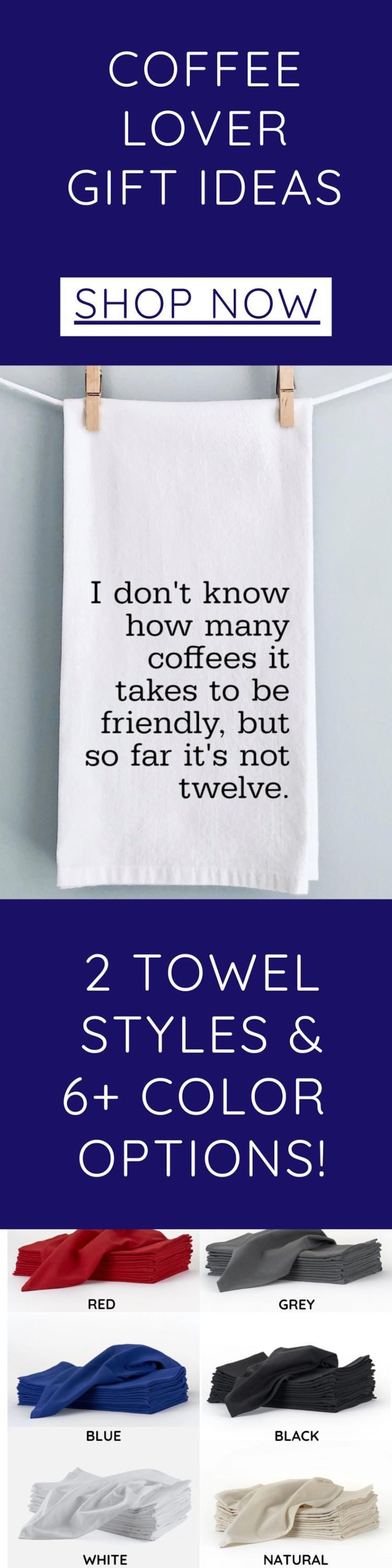 Coffee Kitchen Towel Funny Coffee Gift for Her Birthday Best Friend Gift Custom Kitchen Decor for Mom Coffee Quote Funny Coffee Bar Decor image 10