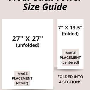 a stack of towels with measurements for each towel