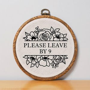 Please Leave by 9 Wall Art Embroidery Pattern Funny Cross Stitch Wall Decor Funny Welcome Sign Custom Home Decor Gift for New Home Owner