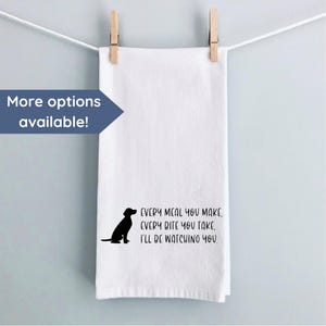 Dog Lover Gift Funny Flour Sack Waffle Weave Kitchen Tea Towel Unique Home Decor Humor Kitchen Decor Customizable Housewarming Novelty Gift