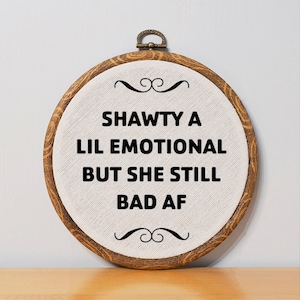 Funny Embroidery Hoop Art Wall Decor for Dorm Room Wall Decor Print Funny Gift for Best Friend Office Funny Decor Sign for Her Apartment