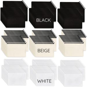a group of black and white boxes with labels on them