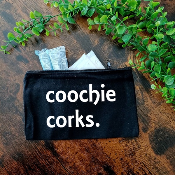 Coochie Corks Tampon Pouch / Tampon Organizer / Tampon Bag / Funny Travel Bag / Funny Zippered Pouch / Funny Zippered Bag / Organizer Pouch