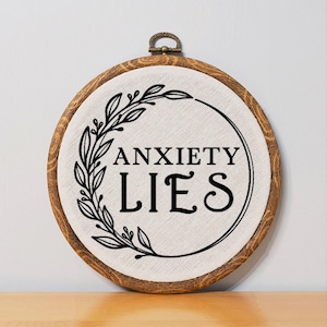 Mental Health Wall Art Anxiety Relief Gift Therapy Office Decor Awareness Embroidery Hoop Art Counselor Gift Mindfulness Room Self Care