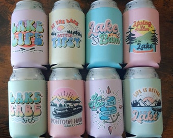 Lake Life Can Coolers / Lake Bum / Life is Better at the Lake / Retro Lake Life Can Coolers / Vintage Lake Can Cooler / Drink Hugger