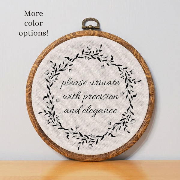 Funny Bathroom Wall Art Custom Bathroom Decor Funny Toilet Sign for Bathroom Funny Embroidery Custom Home Decor Gift Funny Novelty Decor