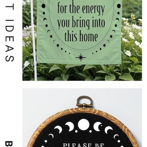Wiccan Decor Please Be Responsible for the Energy Witchy Decor Witchy Home Decor Moon Phase Boho Home Decor Embroidery Wiccan Cross Stitch immagine 10