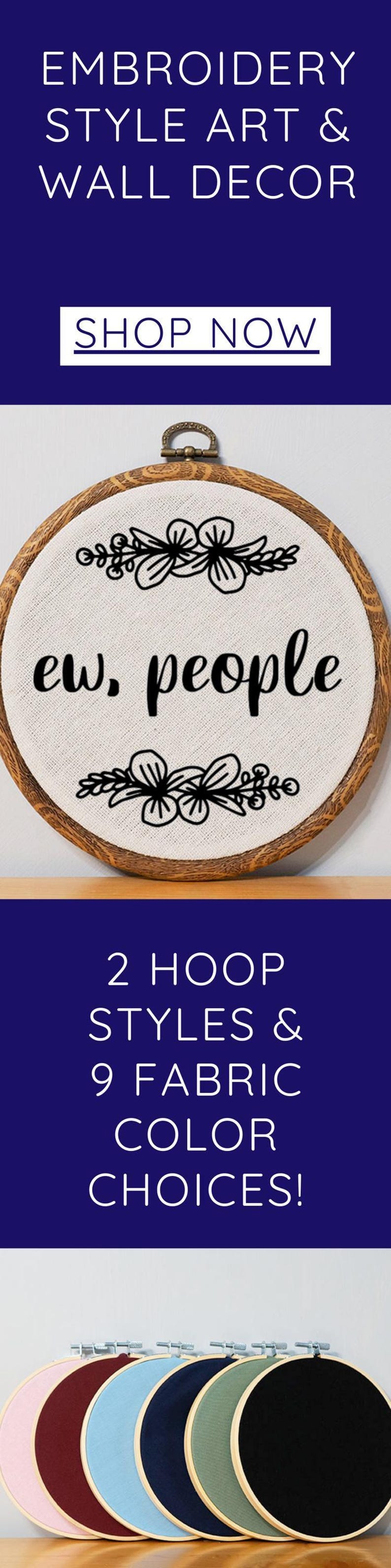 Ew People Funny Embroidery Wall Art Introvert Gift Idea Funny Coworker Gift for Introvert Funny Cross Stitch Custom Home Decor Funny Office image 10