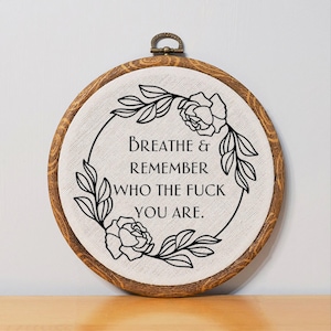 Swear Affirmation Sign Faux Embroidery Wall Art Unique Vulgar Home Decor  Curse Word Motivational Sign Customizable Novelty Gift Idea