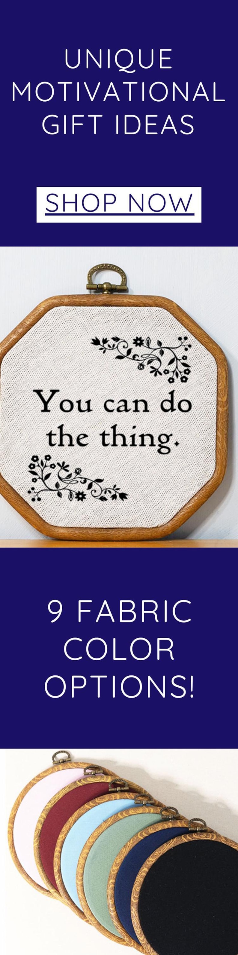 Inspirational Quote Desk Accessory Encouragement Gift Bohemian Wall Art Small Space Decor Faux Embroidery Floral Motivational Office Sign afbeelding 10