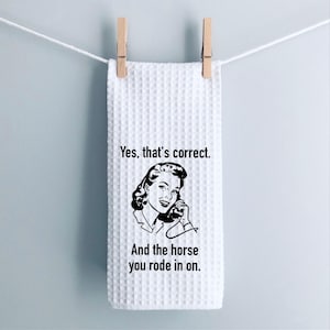 Funny Flour Sack Waffle Weave Kitchen Tea Towel Unique Home Decor Humor Kitchen Decor Customizable Housewarming Novelty Gift for New Home