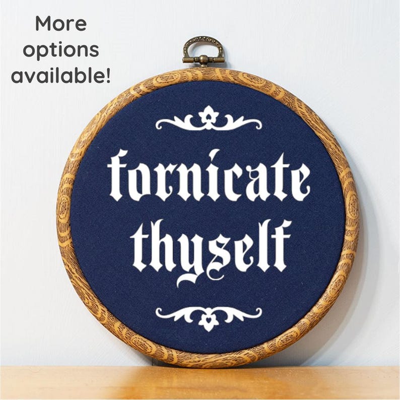 Old English Embroidery Funny Wall Art Cross Stitch Pattern Old English Funny Home Decor Sign Custom Embroidery Pattern Funny Wall Print Art