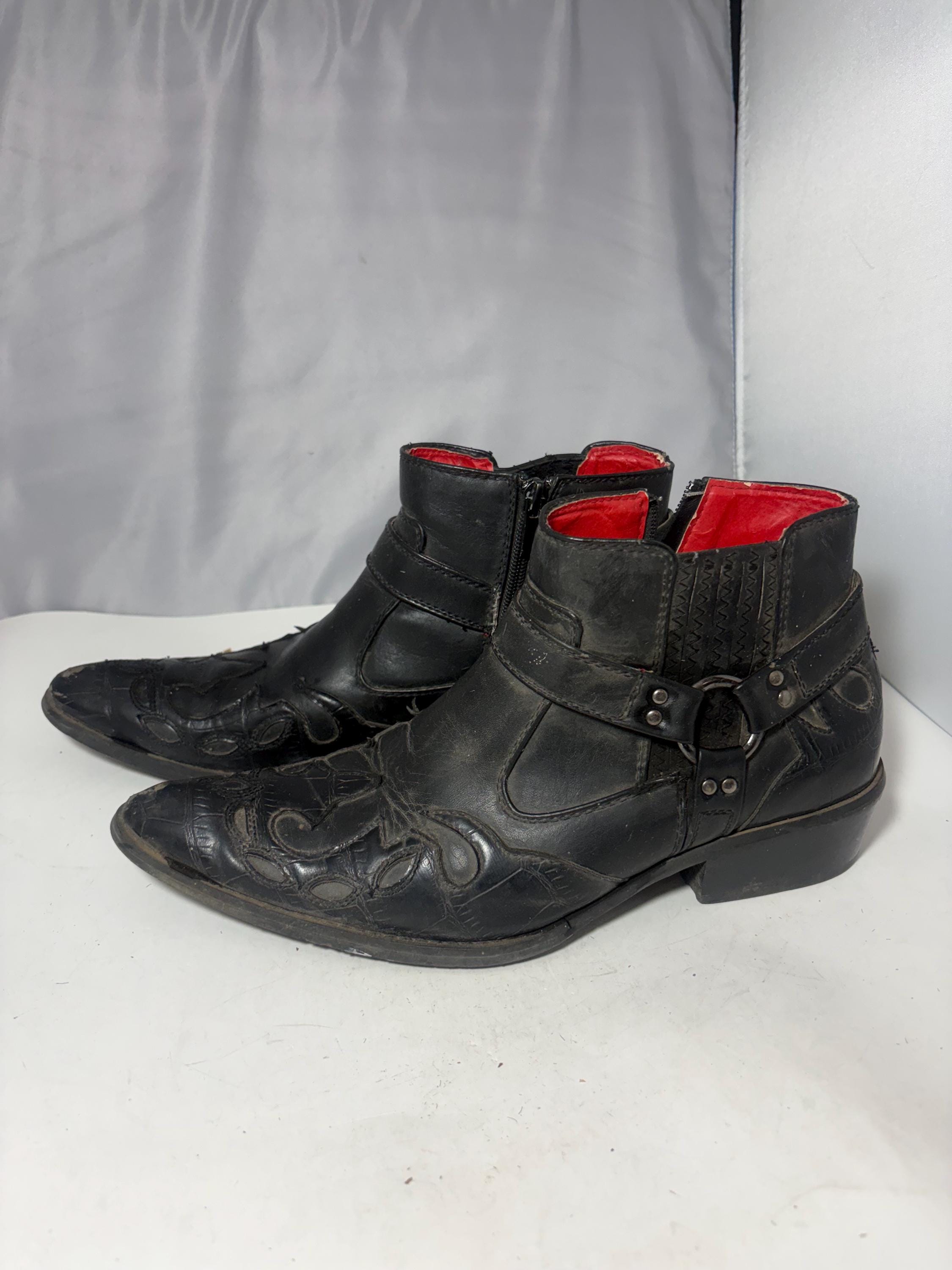 Vintage Side Zip Boots Men - Etsy