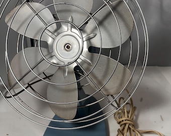 Vintage Oscillating Dominion Fan, Working Antique Fan, Old Table