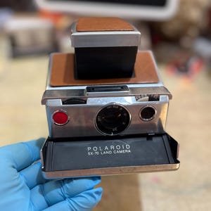 Polaroid SX-70 Land Camera, Manual Focus Instant Camera, Brown Vintage, Film Camera, Photography, Still Camera