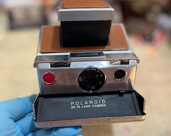 Polaroid SX-70 Land Camera, Manual Focus Instant Camera, Brown