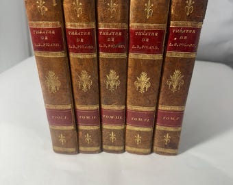 1812- 5 Volumns of Théâtre de L.B. Picard, Antique Book, 1800s Book, Vintage Book, Rare Book, Collectible Book, Antiquarian Book