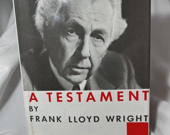 Um Testamento, de Frank Lloyd Wright, capa dura, primeira edição de 1957, livro de arquitetura, item raro de colecionador, peça vintage de colecionador.