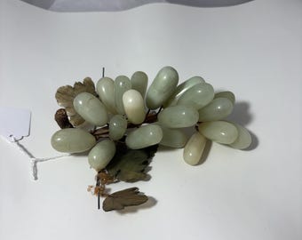 ヴィンテージ翡翠のブドウの房、天然研磨翡翠のブドウ、緑のブドウの房