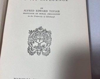 Platonism and Its Influence by Alfred Edward Taylor, Collectible Book, Antique Book, Early 1900s, Vintage Books