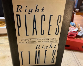 Right Places Right Times Antique Book by Hedley Donovan, Vintage Decor