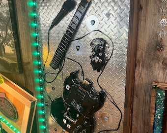 Guitar light up wall art epoxy resin