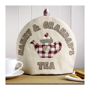 Personalisierter gestickter Teewärmer - Roter Teekannenbezug - Mr And Mrs Tea Cozy Geschenk - 2. Baumwolle, 4. Leinen, 40