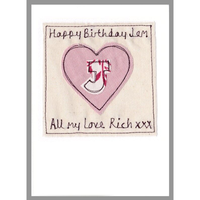 New Baby Girl Card Girls Birthday Card Personalised Initial Heart Card Pink Heart Card Girls Christening Card Naming Day Card