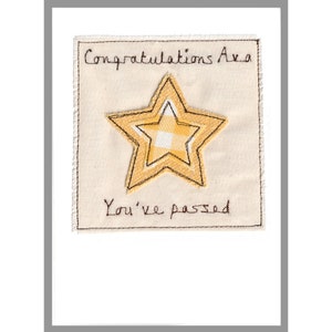 Personalised Embroidered Star Well Done Card Congratulations Card For Passing Exams, Graduation, New Job, Qualifying You're A Star Card image 6