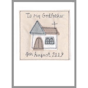 Personalised Embroidered Christening Card For Boys, Son, Grandson, Godson - Baptism Card - 1st Holy Communion Card - Confirmation Card image 9