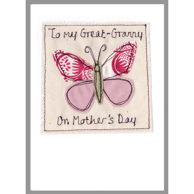 Personalised Embroidered Butterfly Card For Birthday, Mother's Day, Baby Shower, Thank You Birthday Card For Girls, Mum, Grandma, Daughter image 6