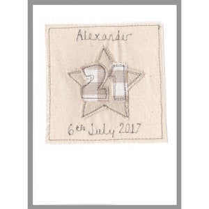 Personalised Embroidered Special Age Birthday Card For Him Star Birthday Card For 1st 18th 21st 30th 40th 50th 60th 70th 80th 90th 100th image 7