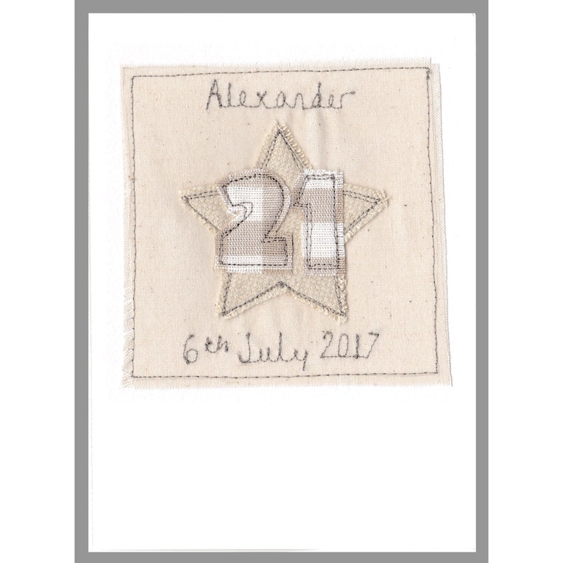 Personalised Embroidered Special Age Birthday Card For Him Star Birthday Card For 1st 18th 21st 30th 40th 50th 60th 70th 80th 90th 100th image 7