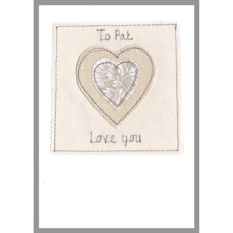 Linen 4th Anniversary Engagement Card Cotton 2nd Anniversary Wedding Anniversary Card Personalised Heart Wedding Card