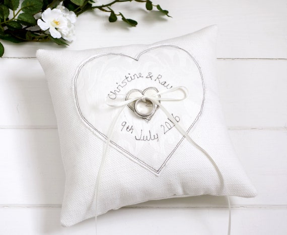 Ring Bearer Pillow White Wedding Ring Pillow With Wood Heart Personalized  Vintage Alternative Wedding Unique Ring Cushion Engagement Bearer - Etsy |  Crochet ring pillow, Ring pillow wedding rustic, Ring pillow wedding