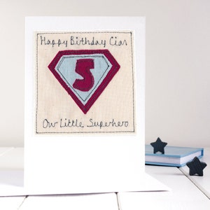 Cartão de aniversário de super-herói bordado personalizado para superpai, avô, filho, neto, irmão, tio, sobrinho, marido, namorado, ele
