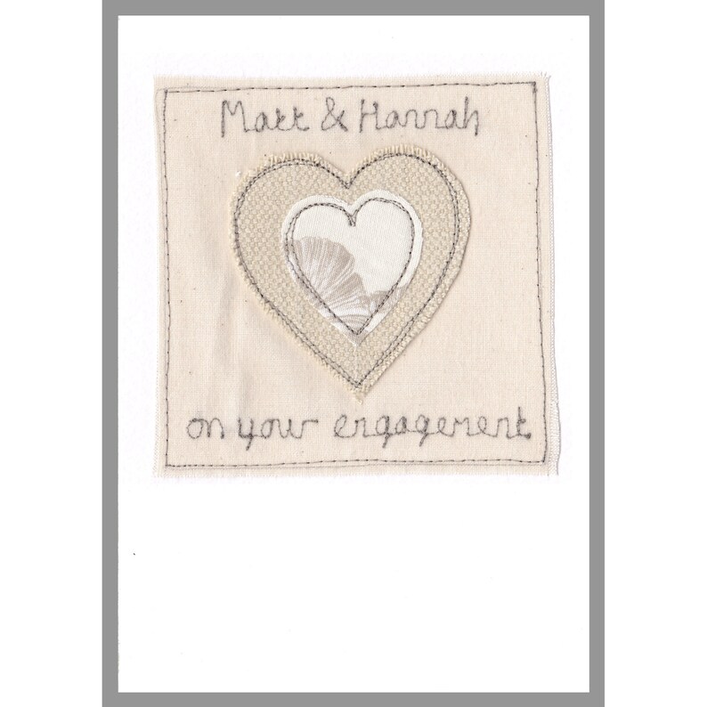 Linen 4th Anniversary Engagement Card Cotton 2nd Anniversary Wedding Anniversary Card Personalised Heart Wedding Card