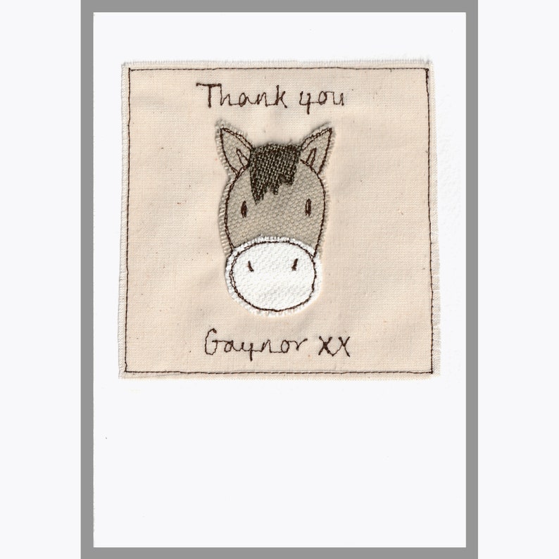 Personalised Embroidered Horse Card Pony Birthday Card For Girl Or Boy Birthday Card From The Horse Horse Lovers Card Thank You Card image 9