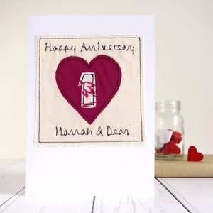 Tarjeta bordada personalizada para el primer aniversario: primera tarjeta navideña para esposa, esposo, novia, novio, prometido, prometida, pareja