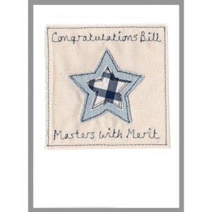 Personalised Embroidered Star Well Done Card Congratulations Card For Passing Exams, Graduation, New Job, Qualifying You're A Star Card image 8