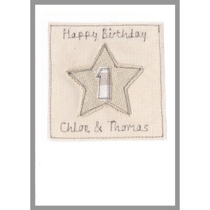 Personalised Embroidered Special Age Birthday Card For Him Star Birthday Card For 1st 18th 21st 30th 40th 50th 60th 70th 80th 90th 100th image 2