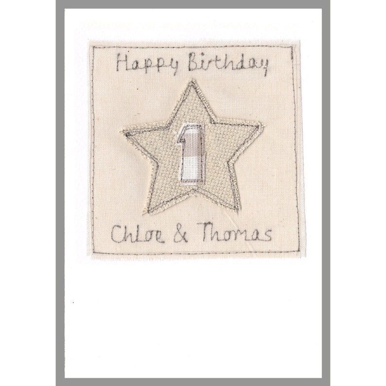 Personalised Embroidered Special Age Birthday Card For Him Star Birthday Card For 1st 18th 21st 30th 40th 50th 60th 70th 80th 90th 100th image 2