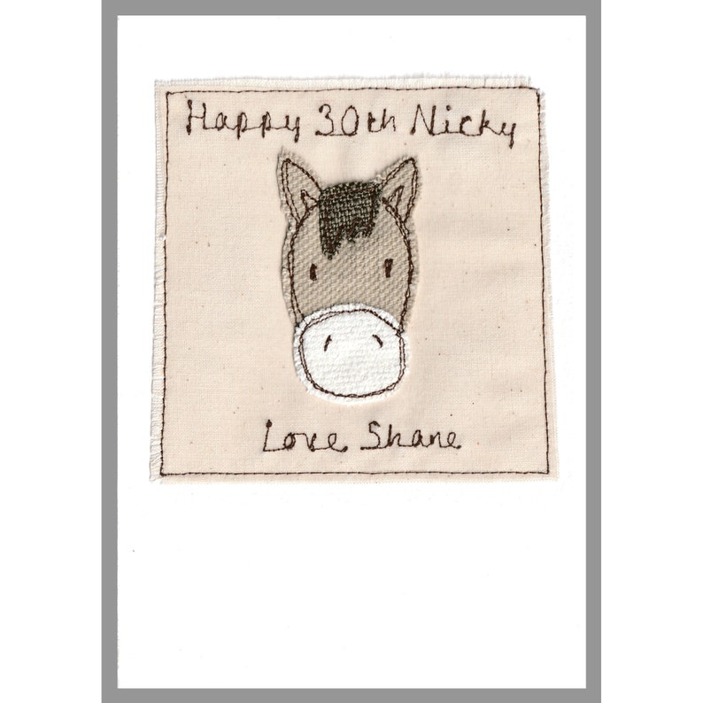 Personalised Embroidered Horse Card Pony Birthday Card For Girl Or Boy Birthday Card From The Horse Horse Lovers Card Thank You Card image 7